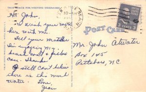 Ocean Drive South Carolina Greetings Large Letter Linen Vintage Postcard AA70966