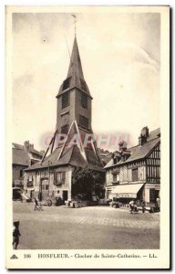 Old Postcard Honfleur steeple of St. Catherine