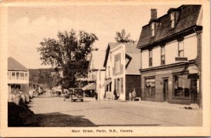 Postcard Main Street in Perth, New Brunswick, Canada