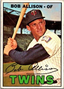 1967 Topps Baseball Card Bob Allison Minnesota Twins sk2238