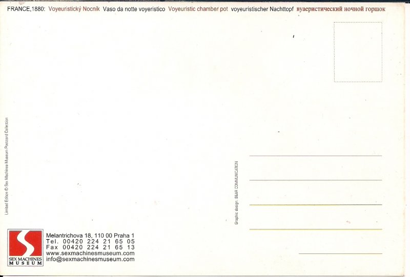 Museum of Sex Machines, Prague Czechia, Voyeuristic Chamber Pot, Continental