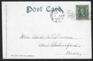 Congress Hall Hotel, Saratoga Springs, N.Y., Very Early Postcard, Used in 1907