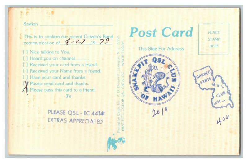 Postcard QSL Radio Card From Glendora N.J. New Jersey KSO 1703