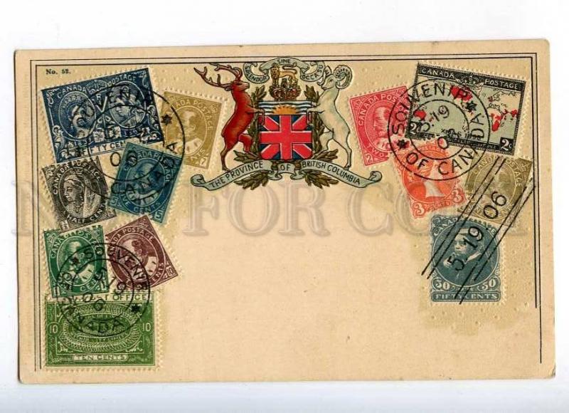 231917 CANADA British COLUMBIA Coat of arms STAMPS embossed PC