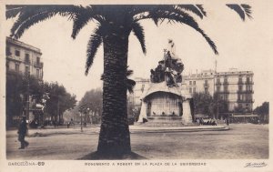 Plaza de la Universidad y Monumento al Dtr. Robert Spanish Postcard