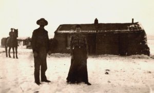 RPPC Real Photo Postcard - Frontier House Homesteaders - c1910