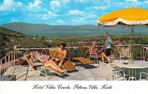 PETION-VILLE, Haiti    VILLA CREOLE HOTEL  Guests~Sun Patio  ROADSIDE  Postcard