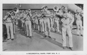 A Regimental Band FORT DIX, NJ Military Base Army WWII 1941 Vintage Postcard