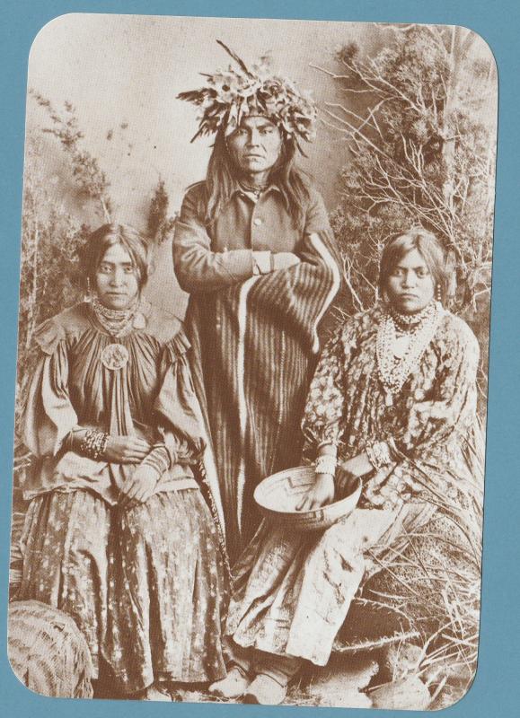 White Mountain Apache Postcard Native American Indian Sepia Tone