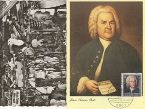 Johann Bach German 1985 Classical Composer FDC 2x Postcard