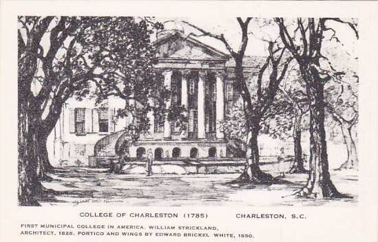 South Carolina Charleston College Of Charleston Artvue