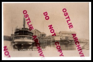 Sakonnet RHODE ISLAND RPPC c1910 STEAMSHIP Steamer FERRY LANDING Boat Ship