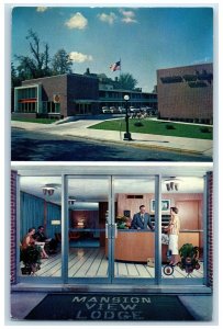 c1960's Mansion View Motel Exterior Springfield Illinois IL Unposted Postcard