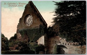 St. Catherine'S Window Dryburgh Abbey Melrose Scotland Postcard