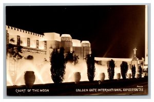 Vintage 1940 RPPC Postcard Court of the Moon Fountains Golden Gate Exposition