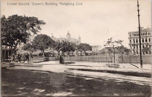 Cricket Ground Queen's Building HongKong Club China Sternberg Postcard H59