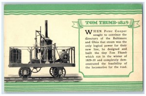 c1905 B&O Railroad Tom Thumb 1829 Peter Cooper Baltimore Ohio Train Postcard