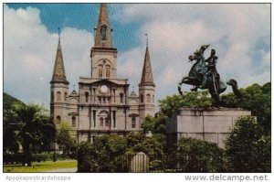 Saint Louis Cathedral And General Jackson Memorial New Orleans Louisiana