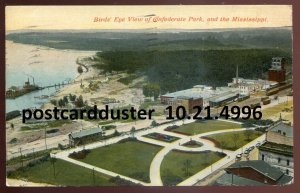 h2627 - MEMPHIS Tenn Postcard 1911 Confederate Park Mississippi River