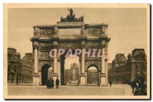 Old Postcard Paris Strolling the Carrousel Arc de Triomphe