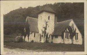 Sherburn VT Stone Church c1910 Real Photo Postcard