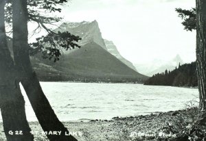 Vintage RPPC St. Mary Lake, Glacier Studio Real Photo Postcard P34