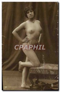 Postcard Old erotic Nude Woman