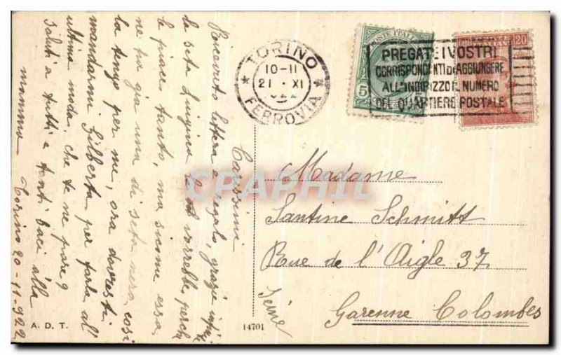 Old Postcard Torino Castello Medievale