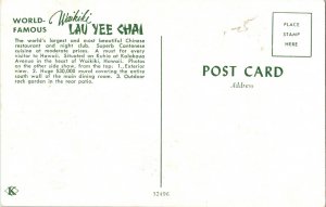 Waikiki Lau Yee Chai Chinese Restaurant Club Kuhio Kalakaua Hawaii Postcard Vtg 