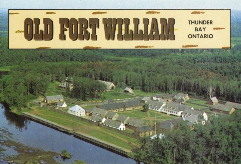 Old Fort William Thunder Bay ON Ontario Kaministikwai River Vintage Postcard D11