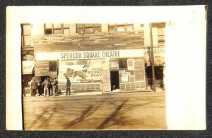 RPPC SPENCER SQUARE THEATRE GOLD ROOSTER ROCK ISLAND ILLINOIS PHOTO POSTCARD '15