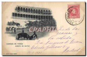 Old Postcard Bullfight Bullfight Suerte de Matar