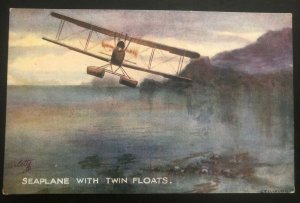 Mint England Early Aviation Picture Postcard Tractor Seaplane Twin Floats