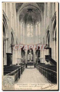 Old Postcard Montereau Interior of the Church