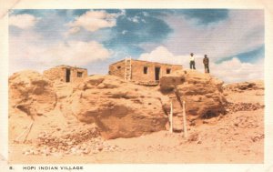 Vintage Postcard 1930's Hopi indian Hoteville Village Atop Hopi Mesa Arizona AZ