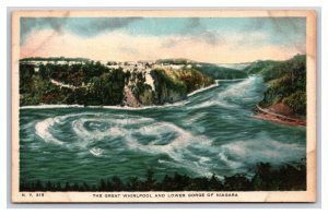 Great Whirlpool and Lower Gorge Niagara Falls NY New York UNP WB Postcard T20