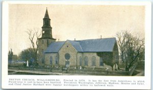 Postcard - Bruton Church - Williamsburg, Virginia