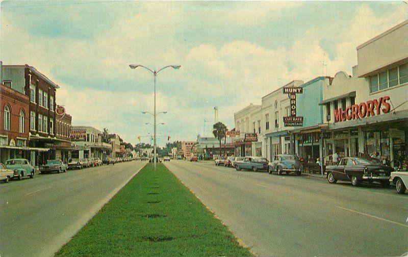 Autos Broadway Downtown Business Section 1950s Kissimmee Florida Central 6226