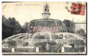 Old Postcard Aix Monumental Fountain