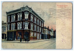 Nevada Missouri Postcard Busiest Corner Ben Mayes Building Street 1907 Vintage