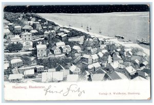 1899 Aerial View of Boats Buildings Hamburg Blankenese Germany PMC Postcard