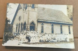 VINTAGE POSTCARD UNUSED REAL PHOTO - METHODIST CHURCH JULY 28,1912 SMALL FLAWS