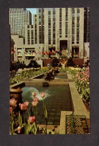 NY Rockefeller Plaza Gardens Promenade New York City NYC Postcard