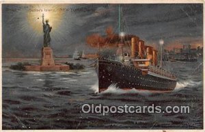 Bedloe's Island New York USA Ship 1908 Missing Stamp 