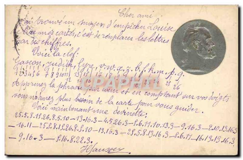 Old Postcard Victor Hugo Medal