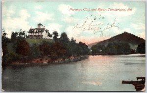 1910's Potomac Club And River Cumberland Maryland MD Mountain Posted Postcard