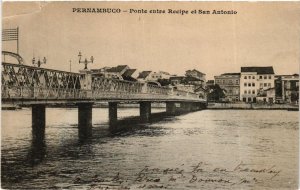 CPA AK PERNAMBUCO Ponte entre Recipe et San Antonio BRAZIL (622115)