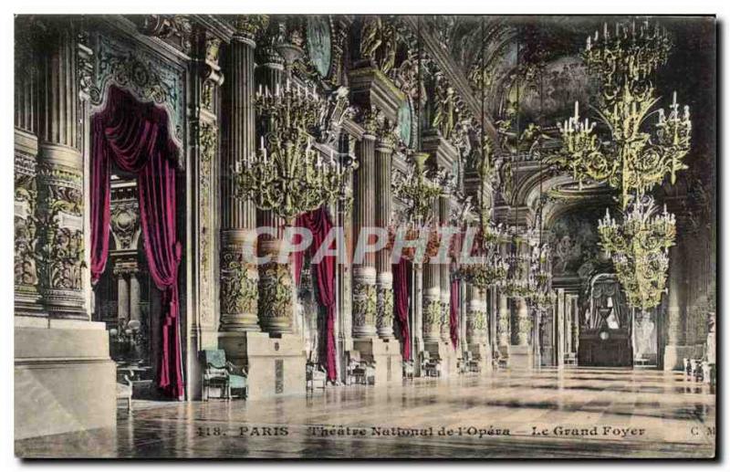 Paris Old Postcard Theater National de l & # 39opera the grand foyer