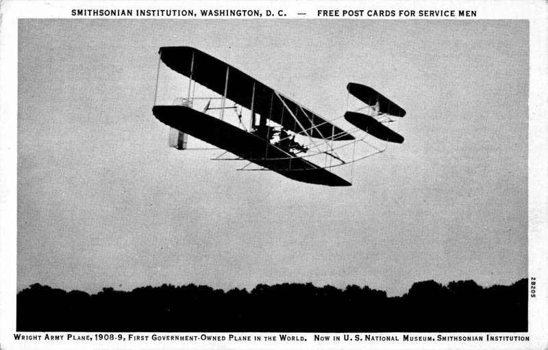 Postcard Wright Army Plane Smithsonian Institution Washington DC