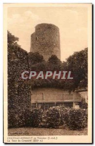 Old Postcard Chateau Renault in Touraine I and L Tower Carament XII S